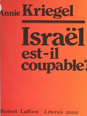 cover image of Israël est-il coupable ?